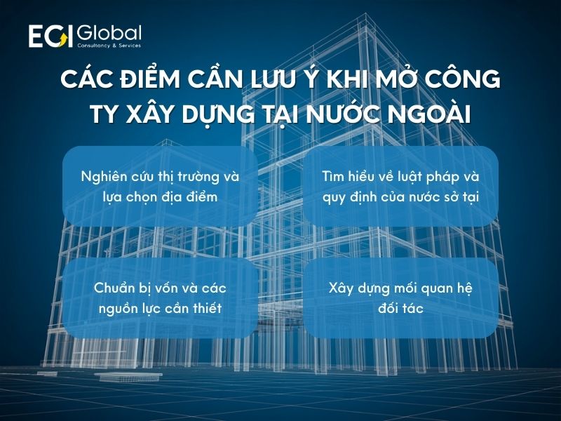 Các Điểm Cần Lưu Ý Khi Mở Công Ty Xây Dựng Tại Nước Ngoài
